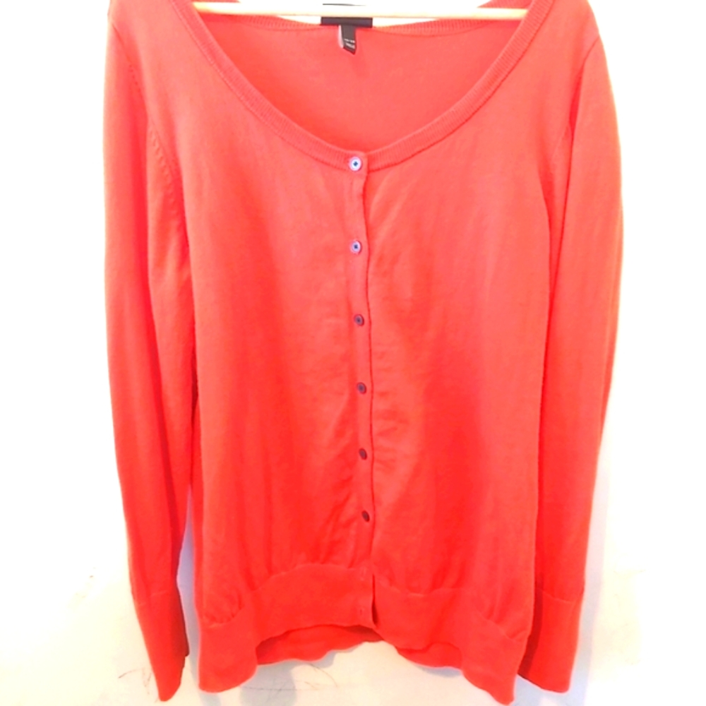 LANE BRYANT | Women's Cardigan Sweater Orange Size 18-20